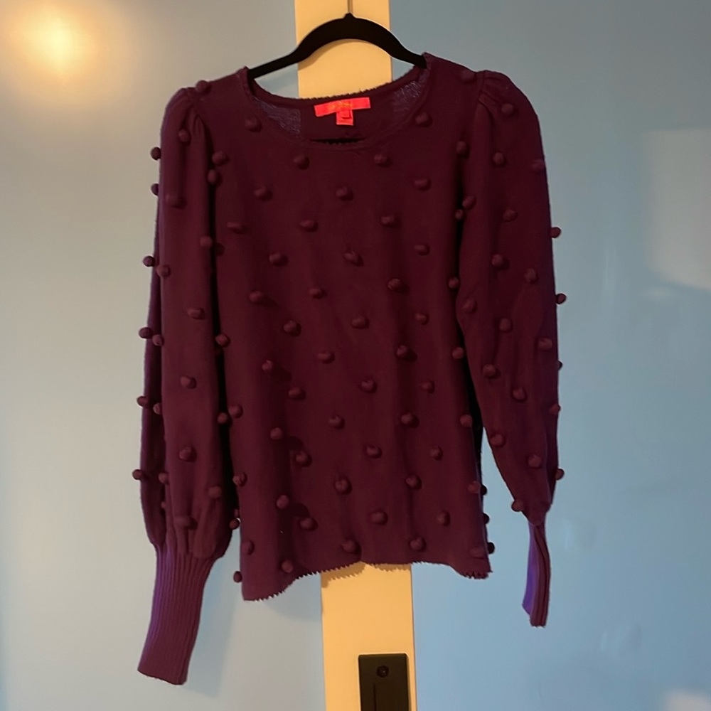 Lilly Pulitzer purple Pom Pom sweater, size large